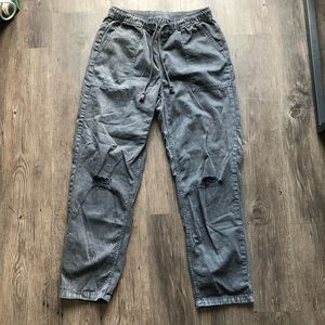 aerie distressed drawstring jeans